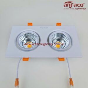 Đèn Led âm trần đôi 2 bóng Anfaco AFC 318/2/7W 12W xoay góc