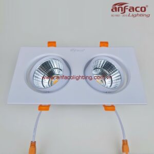 Đèn Led âm trần đôi 2 bóng Anfaco AFC 318/2/7W 12W xoay góc