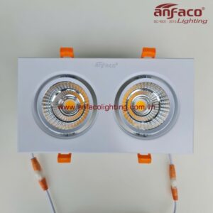 Đèn Led âm trần đôi 2 bóng Anfaco AFC 318/2/7W 12W xoay góc