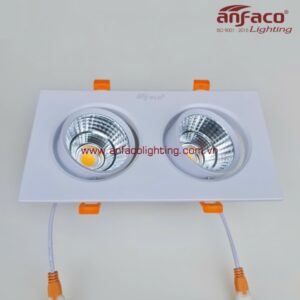 Đèn Led âm trần đôi 2 bóng Anfaco AFC 318/2/7W 12W xoay góc