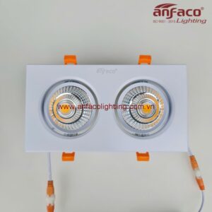 Đèn Led âm trần đôi 2 bóng Anfaco AFC 318/2/7W 12W xoay góc