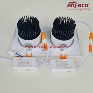 Đèn Led âm trần đôi 2 bóng Anfaco AFC 318/2/7W 12W xoay góc