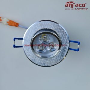 Đèn AFC 510-3W Anfaco LED downlight âm trần nhôm xước nhiều mắt xoay góc