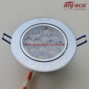Đèn LED Anfaco downlight âm trần nhô m xước AFC 512 12W xoay góc Anfaco
