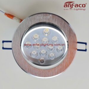 Đèn LED Anfaco downlight âm trần nhô m xước AFC 512 12W xoay góc Anfaco