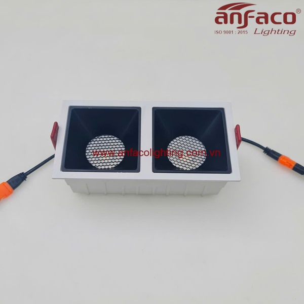 748-2-7w-9w-1 Đèn LED Anfaco downlight âm trần 2 bóng AFC 748/1/7W 9W