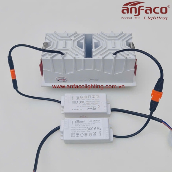 748-2-7w-9w-2 Đèn LED Anfaco downlight âm trần 2 bóng AFC 748/1/7W 9W