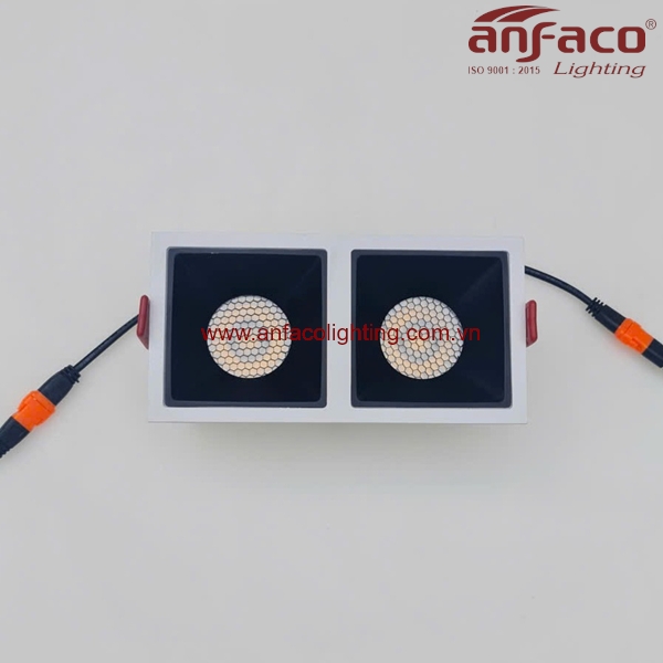 748-2-7w-9w Đèn LED Anfaco downlight âm trần 2 bóng AFC 748/1/7W 9W
