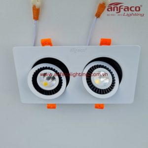 AFC756/2 Đèn led Anfaco downlight âm trần tiêu điểm AFC-756/2 xoay góc vỏ trắng 3W 5W 7W ánh sáng trung tính 4200K, ánh sáng vàng 3200K, ánh sáng trắng 6500K