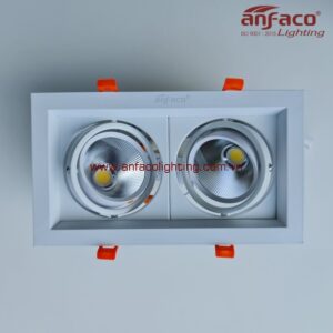 Đèn AFC 758/2x12W Anfaco LED downlight vuông đôi âm trần xoay góc 360° độ