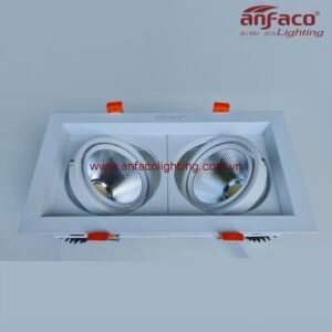 Đèn AFC 758/2x12W Anfaco LED downlight vuông đôi âm trần xoay góc 360° độ