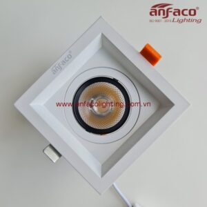 Đèn AFC 762/1 7W 15W LED Anfaco downlight âm trần xoay góc 360 độ điều chỉnh hướng chiếu sáng