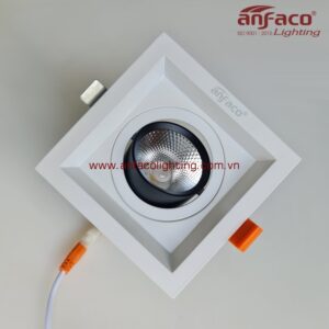 Đèn AFC 762/1 7W 15W LED Anfaco downlight âm trần xoay góc 360 độ điều chỉnh hướng chiếu sáng