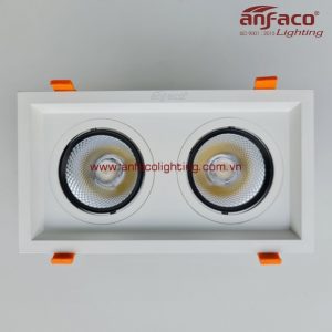 AFC762/2 Đèn led Anfaco downlight âm trần xoay góc 360° độ AFC-762/2 đôi 7W 15W ánh sáng trung tính 4200K, ánh sáng vàng 3200K, ánh sáng trắng 6500K, 3 chế độ