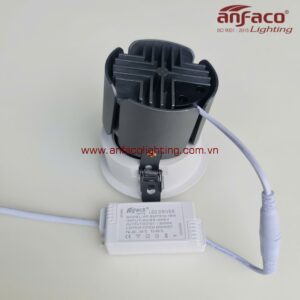 Đèn AFC 765 15W LED Anfaco downlight âm trần xoay góc AFC 756/7W chóa đen