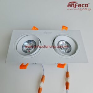Đèn AFC 767T/2 9W 12W LED Anfaco downlight âm trần vỏ trắng xoay góc