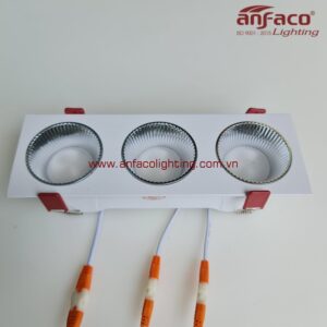 Đèn AFC 768/3 12W LED Anfaco downlight âm trần vỏ trắng 3 bóng