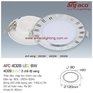 Đèn LED âm trần Anfaco AFC 402B-8W