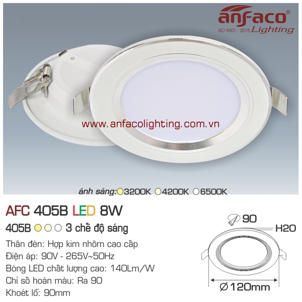 Đèn LED âm trần Anfaco AFC 405B-8W