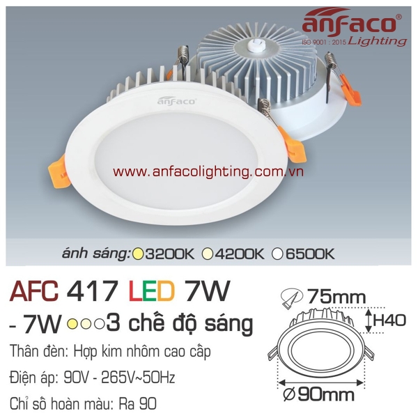 Đèn LED âm trần Anfaco AFC 417-7W