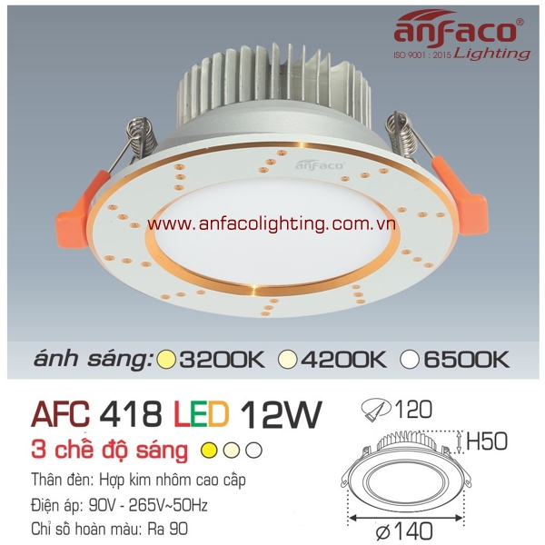 Đèn LED âm trần Anfaco AFC 418-12W