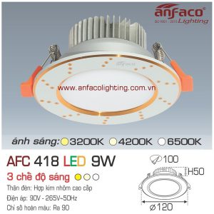 Đèn LED âm trần Anfaco AFC 418-9W