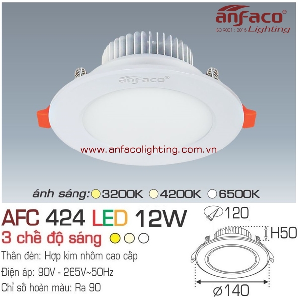 Đèn LED âm trần Anfaco AFC 424-12W