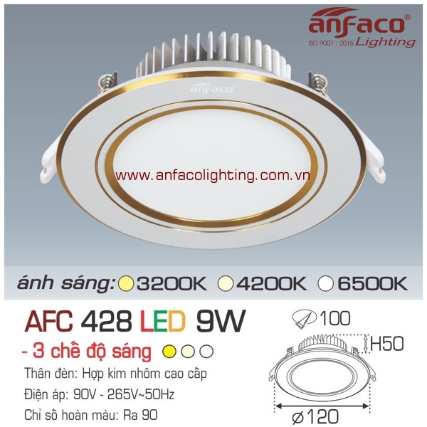 Đèn LED âm trần Anfaco AFC 428-9W
