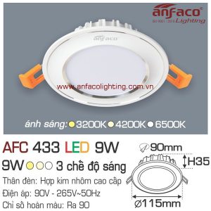 Đèn LED âm trần Anfaco AFC 433-9W