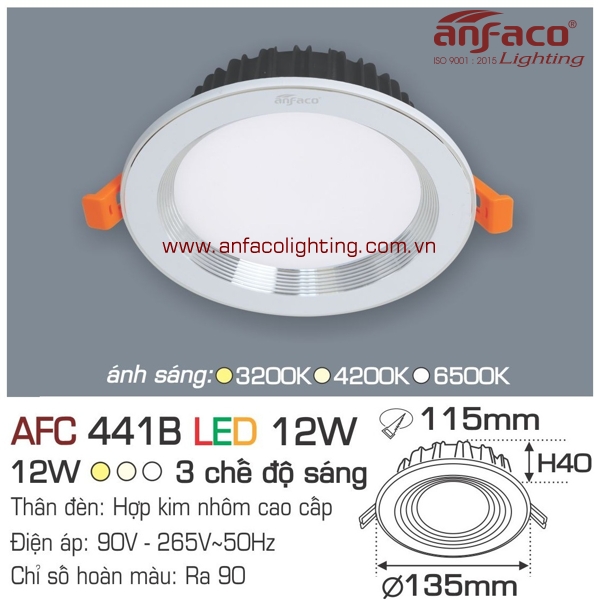 Led âm trần Anfaco AFC 441B-12W