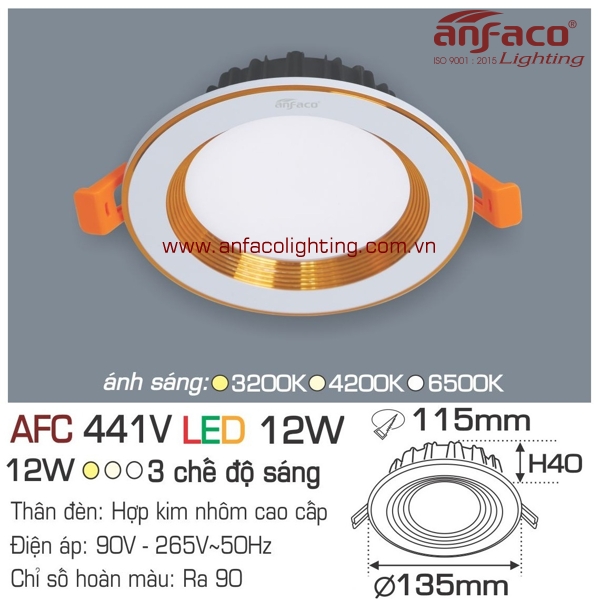 Led âm trần Anfaco AFC 441V-12W