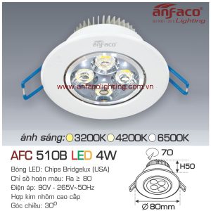 Đèn LED âm trần Anfaco AFC 510B-4W