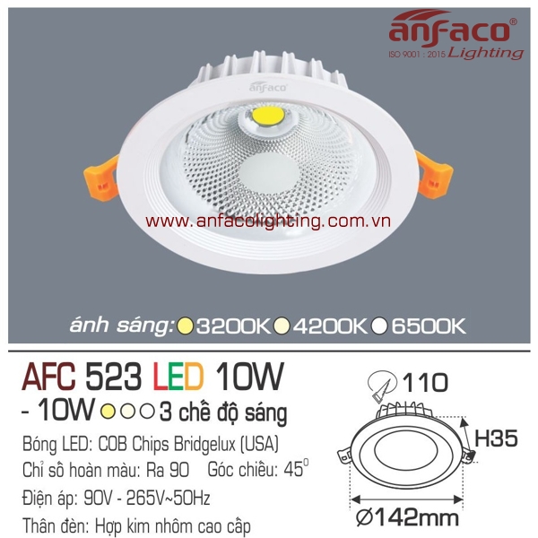 Led âm trần Anfaco AFC 523-10W