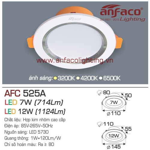 Led âm trần Anfaco AFC 525A-12W