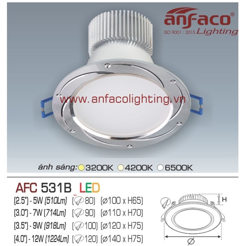 Led âm trần Anfaco AFC 531B-9W