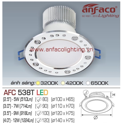 Led âm trần Anfaco AFC 538T-9W