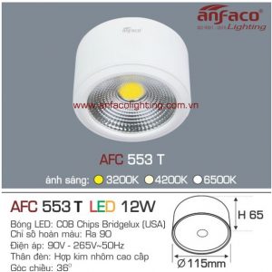 Đèn AFC 553T 12W Anfaco LED COB downlight nổi vỏ trắng