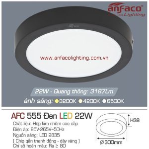 Đèn LED panel nổi Anfaco AFC 555 Đen-22W