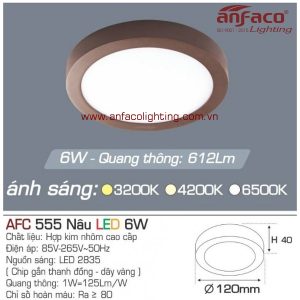 Đèn LED panel nổi Anfaco AFC 555 Nâu-6W