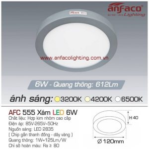 Đèn LED panel nổi Anfaco AFC 555 Xám-6W