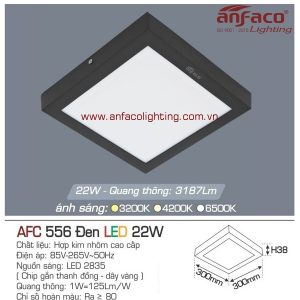 Đèn AFC 556D 22W Anfaco LED panel vuông gắn nổi viền đen