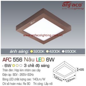 Đèn LED panel nổi Anfaco AFC 556 Nâu-6W
