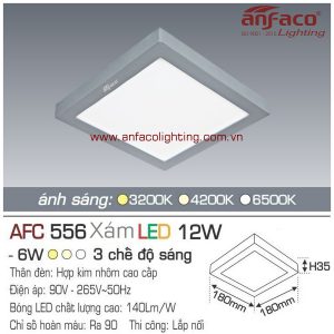 Đèn LED panel nổi Anfaco AFC 556 Xám-12W