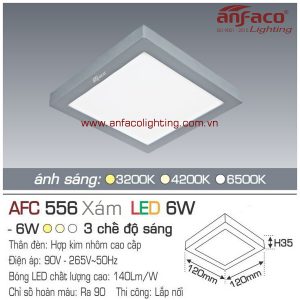 Đèn LED panel nổi Anfaco AFC 556 Xám-6W