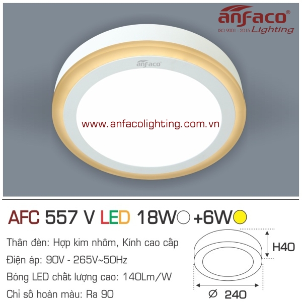 LED ốp trần nổi AFC 557V-18W+6W