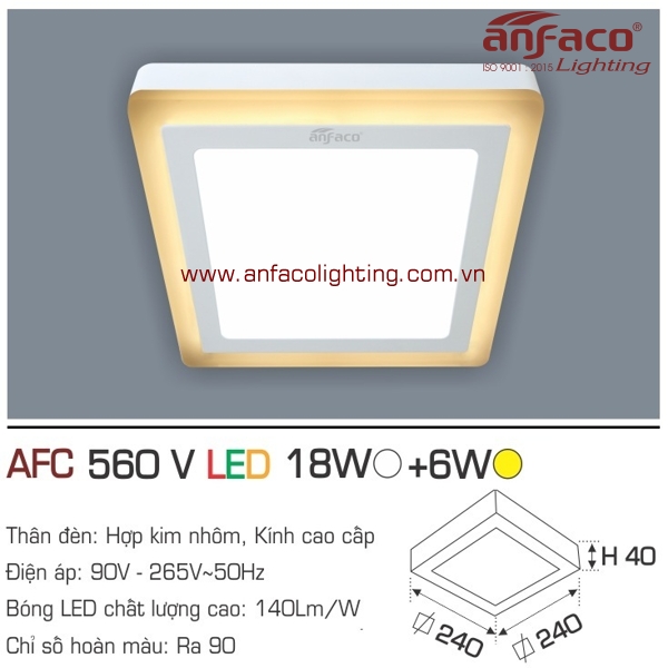LED ốp trần nổi AFC 560V-18W+6W