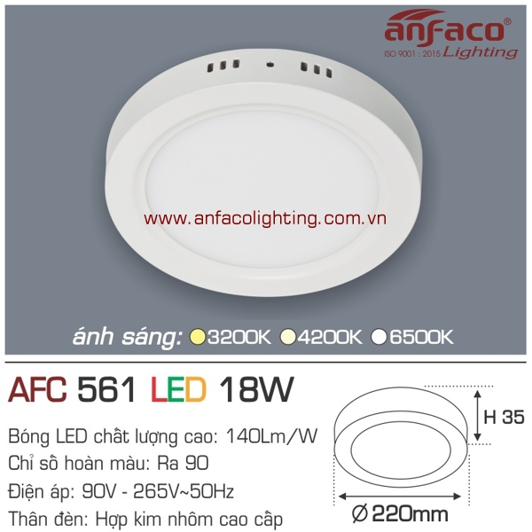 Đèn LED ốp trần nổi Anfaco AFC 561-18W
