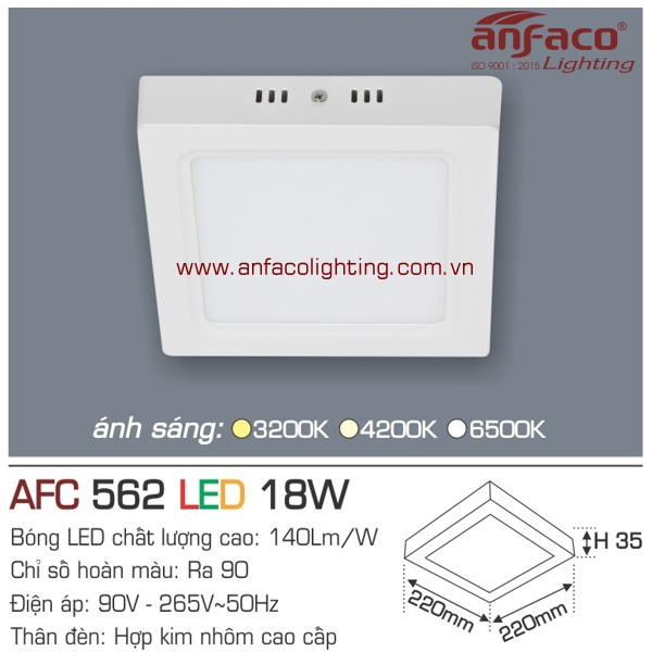 Đèn LED ốp trần nổi Anfaco AFC 562-18W