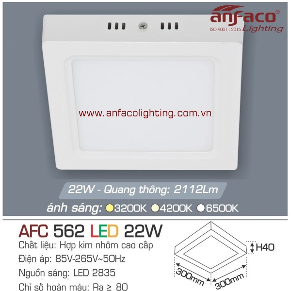 Đèn LED ốp trần nổi Anfaco AFC 562-22W
