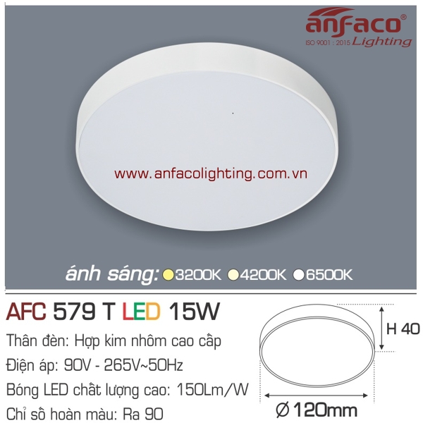 Đèn LED panel ốp trần Anfaco AFC 579T-15W